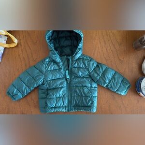 3-6 month Primary Teal Puffer Jacket for babies